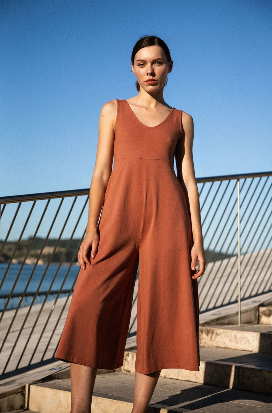 Lakeside Wide Leg Jumpsuit - Rosewood – Mien