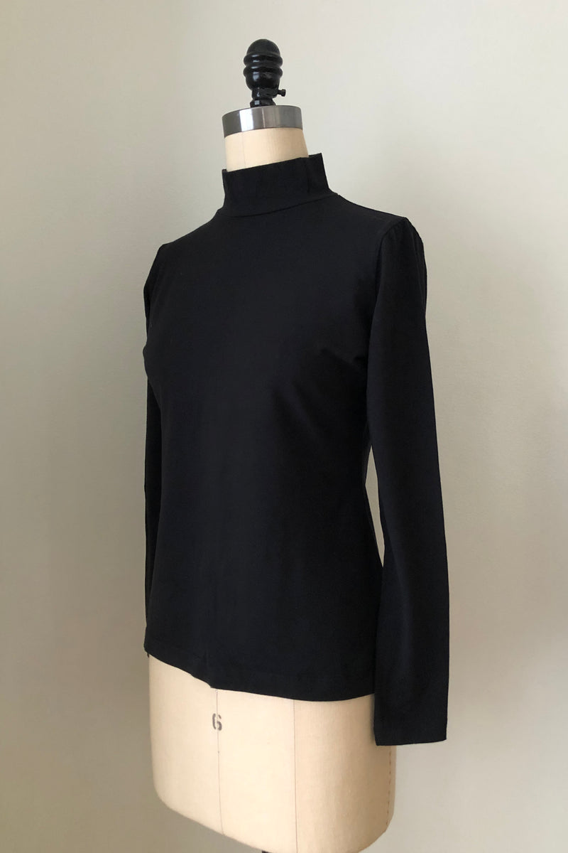 SAMPLE SALE | Sol Mock Neck Long Sleeve Top - True Black