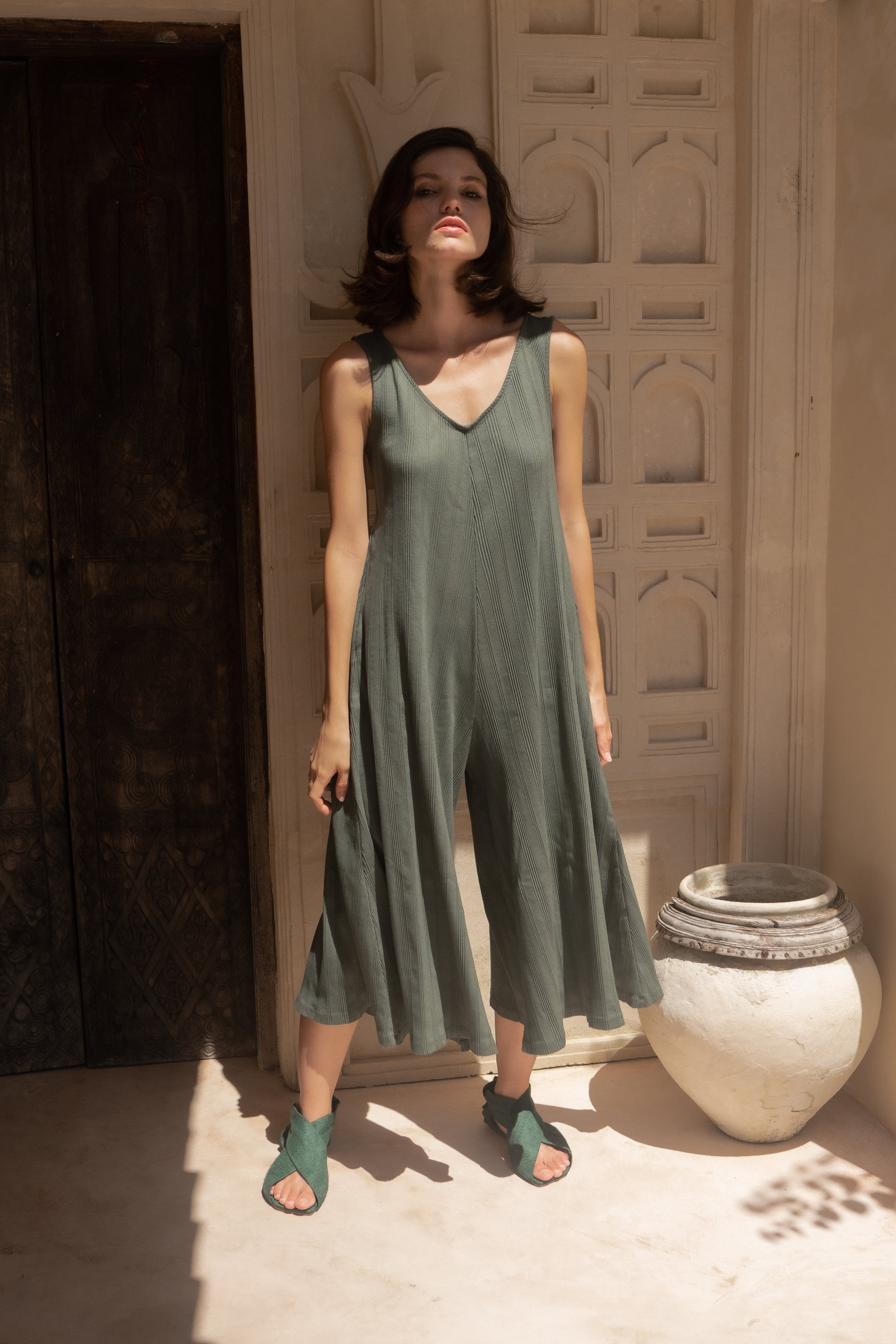 Willow Wide Rib Jumpsuit - Meadow – Mien