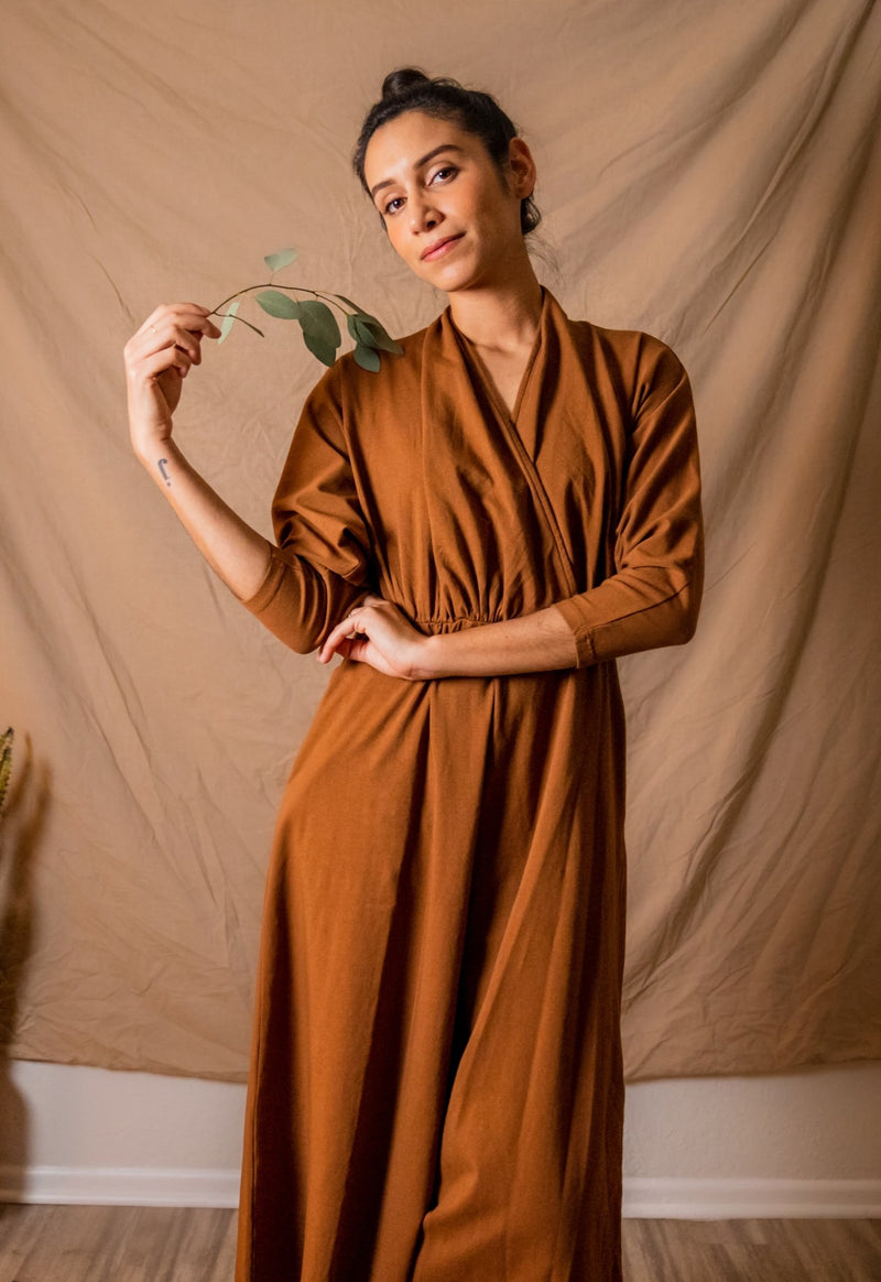 SAMPLE SALE | Sedona Dolman Sleeve Jumpsuit - Saddle Brown