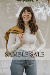 SAMPLE SALE | Sol Mock Neck Long Sleeve Top - Cream White