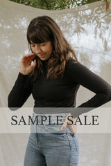 SAMPLE SALE | Sol Mock Neck Long Sleeve Top - True Black