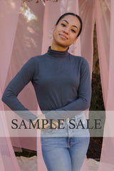SAMPLE SALE | Sol Mock Neck Long Sleeve Top - Zinc Grey
