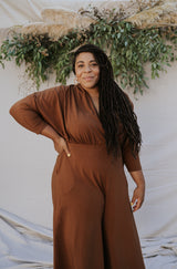 SAMPLE SALE | Sedona Dolman Sleeve Jumpsuit - Saddle Brown