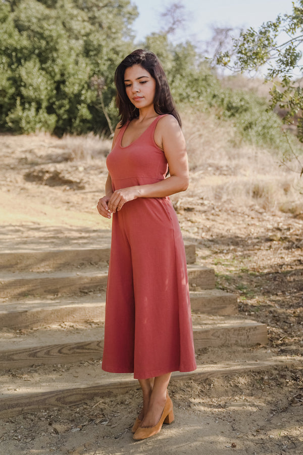 SAMPLE SALE | Lakeside Wide Leg Jumpsuit - Red Clay