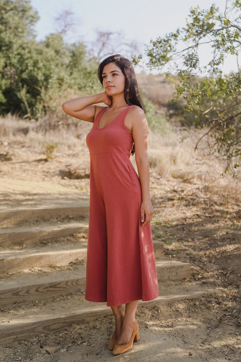 SAMPLE SALE | Lakeside Wide Leg Jumpsuit - Red Clay